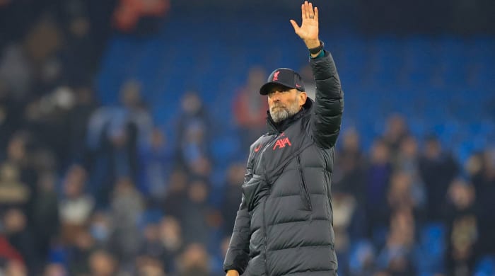 Jurgen Klopp waving to the crowd